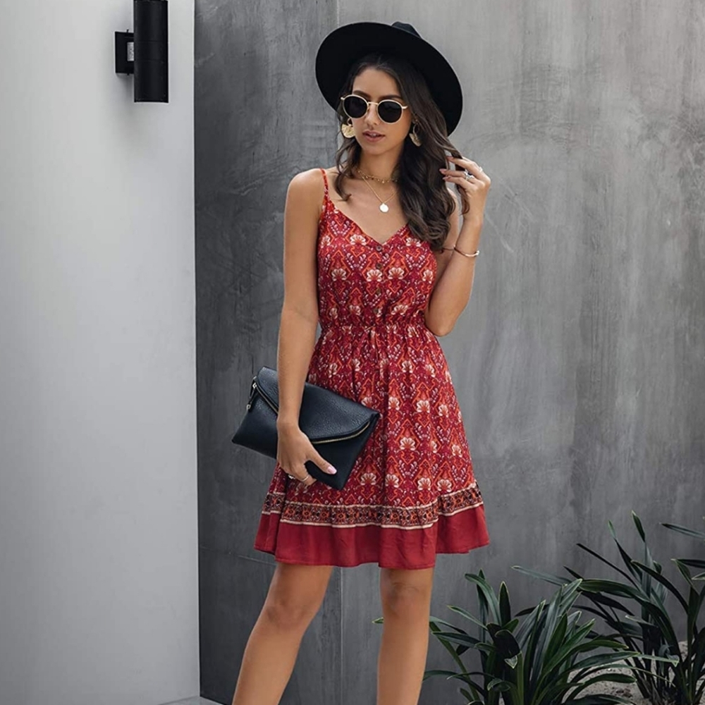 Floral Spaghetti strap Button down Sundress